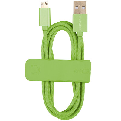 

MOMAX MOMAX 1-TAKE Andrews data cable charging cable connection double-sided Micro USB positive&negative insert the elite weaving line 1m green