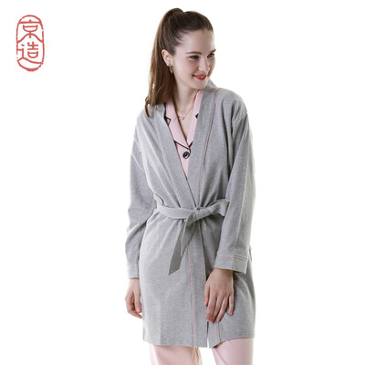 

JZAO Ms ODells elastic small terry home clothes nightgown gray XL 17094A