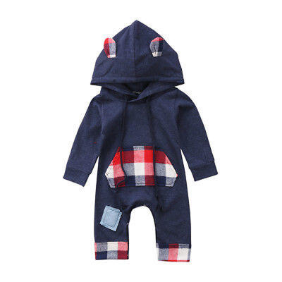 

Newborn Infant Baby Boys Girls Romper Hooded Jumpsuit Bodysuit Clothes Outfits