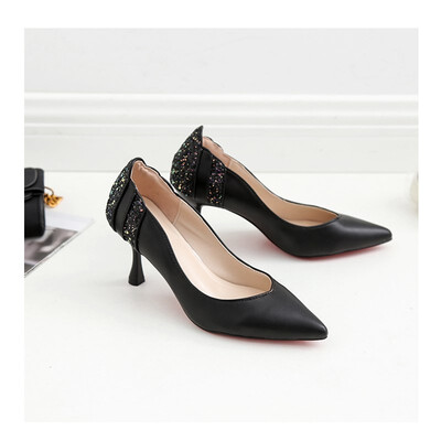 

2018 fashion spring&autumn new pu single shoes womens high heels stiletto pointed shallow mouth wild sexy four seasons shoes