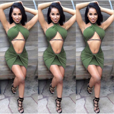 

New Sexy Women Ladies Sleeveless Bandage Bodycon Party Evening Short Mini Dress