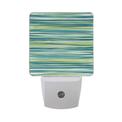 

ALAZA LED Night Light With Smart Dusk To Dawn SensorColorful Hand Drawn Stripes Plug In Night Light