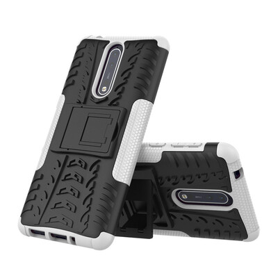 

Fivice Nokia 8 Case TPU anti-fall tire pattern back clip bracket phone case