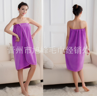 

Microfibre-flat ladys bath towel with absorbent fluff The elastic band of the bathrobe skirt prevents slipping