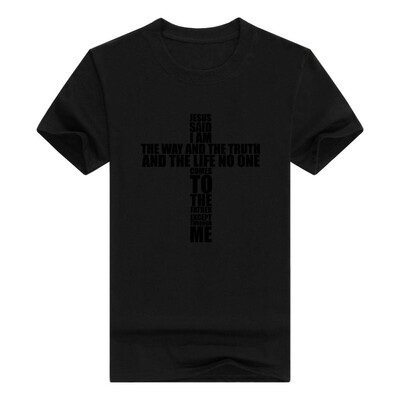 

Christian Religious Men Tshirt Jesus The Way Truth Life Cross