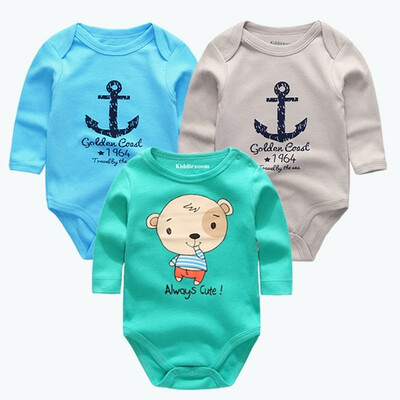 

3PCSLot Print 0-12M Cotton Baby Boy Clothes Clothing Sets Babywear Long Sleeve Baby Clothes Bodysuit Baby Girl Clothes Bebe