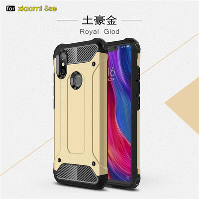 

Fivice Xiaomi MI 8se case Luxury Silicone Diamond Armor PC Hard Shell Phone Case