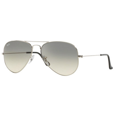 

RayBan Ray Peng fashion sunglasses pilots series male and female models toad mirror silver metal frame gray gradient lens glasses sunglasses RB3025 003/32 58mm