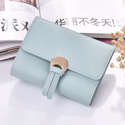 

Ladies simple female short refreshing female three folding female soft leather clip student multifunctional wallet