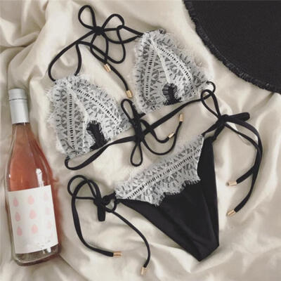 

Sexy Womens Lace Bikini Set Bandage Push-Up Padded Swimwear Swimsuit Bathing