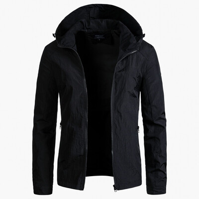 

AOWOFS2018 new foreign trade large size mens jacket Ouma color jacket pure color hooded jacket YJ001