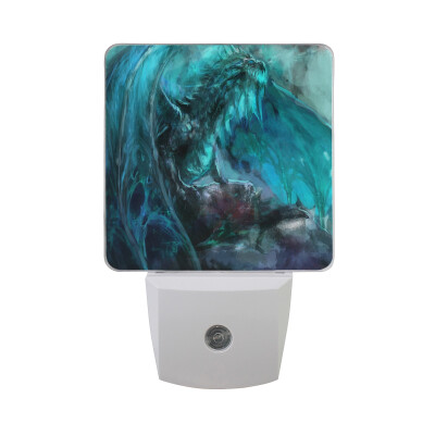 

ALAZA LED Night Light With Smart Dusk To Dawn SensorThree Headed Dragon Plug In Night Light