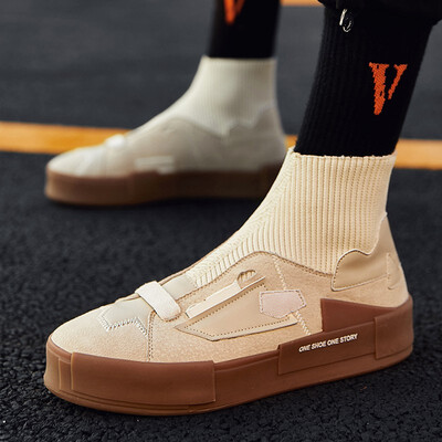 

2018 mens shoes autumn tide shoes mens high shoes sports socks shoes high help hip hop shoes Korean trend