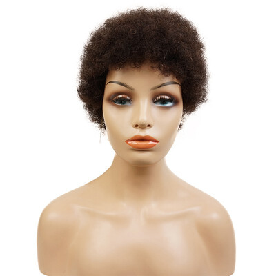 

StrongBeauty 100 Human Hair wigs for Black Women Men African American Kinky Curly black Short wig 1Black 1BLight Black 2Brown