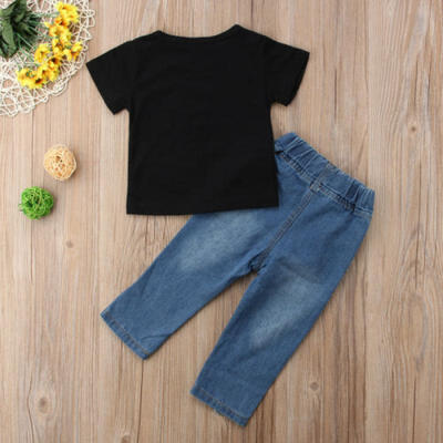 

2Pcs Kids Baby Toddler Boy Clothes Cactus T-shirt Tops Jeans Leggings Outfits UK