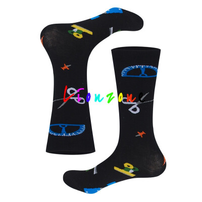 

LIONZONE Women Happy Socks Unisex Colored Cats Robots Stationery Brand Designer Cotton Warm Casual Socks Funny Gift For Lovers