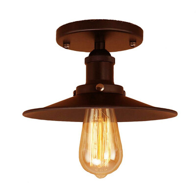 

Baycheer HL422064 Old Rust Single Ceiling Light Down Lighting LED Semi Flush Close to Ceiling Light with Saucer Shade