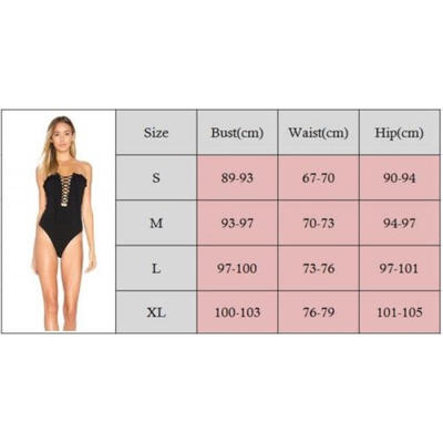 

Womens Bandage Swimwear One Piece Bikini Swimsuit Bra Push Up Beachwear Bathing