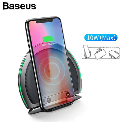 

Baseus 10W Qi Wireless Charger Collapsible Multifunction Fast Wireless Charging For Samsung S9 S8 iPhone X 8
