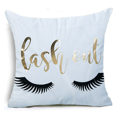 

KING&QUEEN Bronzing Cushion Cover LOVE Kiss Cotton Polyester Geometric Printed Lips Home Decorative Pillow Cover Pillowcase