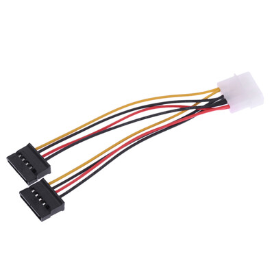 

SATA Power Splitter Y-Cable 4 Pin IDEMolex Male to Dual 15 Pin SATA Female Power Adapter for HDDSSDHard Drive