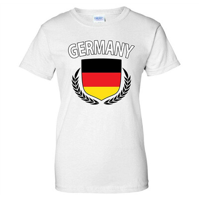 

Germany Flag Creat Olive Wreath Laurel German Pride Womens T-Shirt