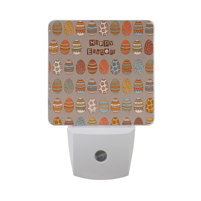 

ALAZA LED Night Light With Smart Dusk To Dawn SensorEaster Colorul Lacy Eggs Plug In Night Light
