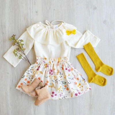 

Princess Toddler Baby Girl Floral Ruffle Top Blouse Dress Skirts Outfits Clothes