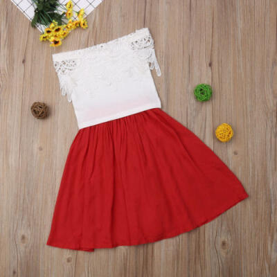 

US Newborn Kids Baby Girls Tops T-shirt Skirts Dresses Party Outfits Set Clothes