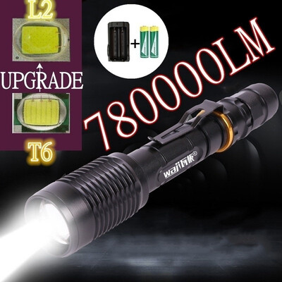 

Zoomable 5-Modes New XML2L2 LED Tactical Military Emergent Flashlight Torch2 18650 Rechargeable Batteries EUUS Charger