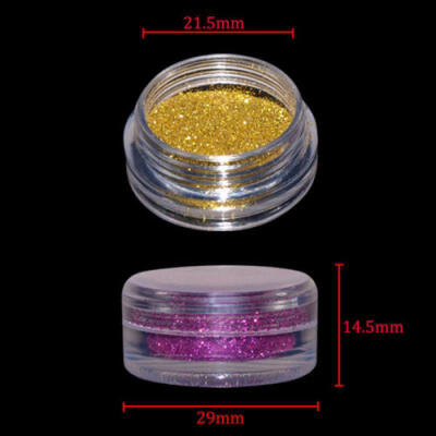 

12 Colours Glitter Dust Powder Pots Set Nail Art Tips Decoration Crafts DIY