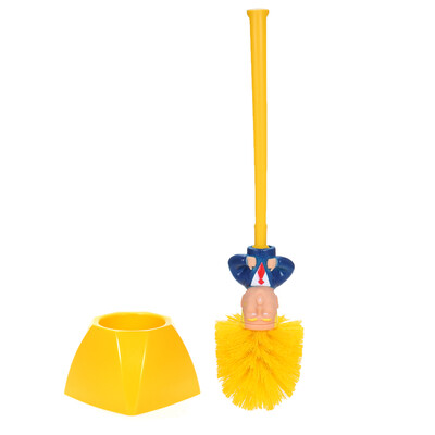 

Donald Trump President Toilet Brush with Base Holder Novelty Funny Toilet Cleaning Tool Plastic Brush Cleaner Bathroom Accessories