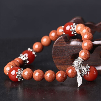 

Natural jewelry five lines transfer pearl sands blue sand stone womens bracelet red agate bracelet