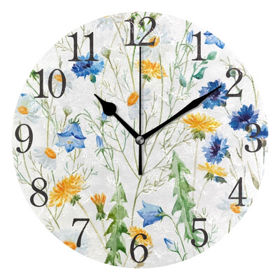 

Wall Clock Arabic Numerals Design Beautiful Floret Round