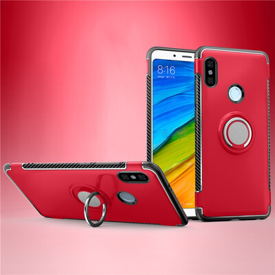 

Fivice Xiaomi Redmi note 5 case PC metal ring shell magnetic car bracket TPU phone case
