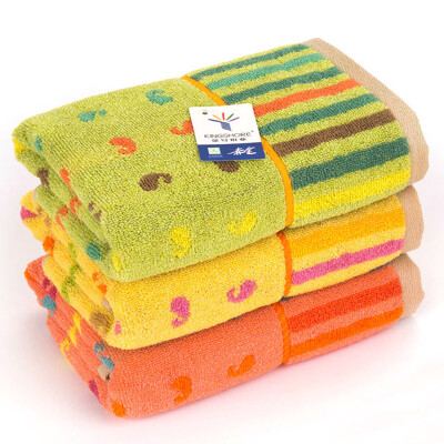 

Gold medal cotton satin scooter notes comma towel G1468 yellow orange green three loaded