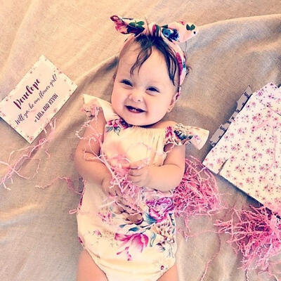 

Adorable Baby Girls Painting Bodysuit Romper Headband Jumpsuit Sunsuit Outfit