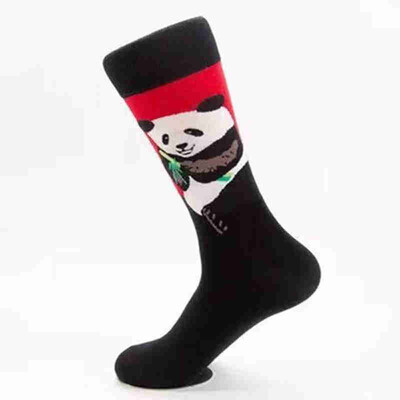 

One Pair Men Socks Funny Panda Socks Students Females China Style Animal For Four Seasons Cotton Socks Skateboarding Socks