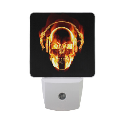 

ALAZA LED Night Light With Smart Dusk To Dawn SensorColor Mexican Skull Plug In Night Light