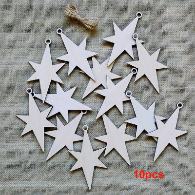 

10pcs Christmas Tree Decorations Wooden Pendants Crafts Scene Layout Hanging Ornaments Party Wedding Holiday Adornment