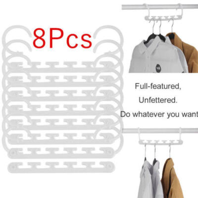 

8 Multi Function Clothes Hangers Space Saving Closet Organizer Magic Wonder Rack