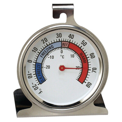 

MyMei Refrigerator Freezer Thermometer Fridge DIAL Type Stainless Steel Hang Stand NEW