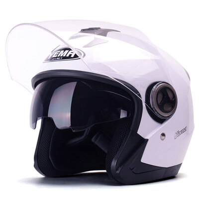

Mustang (YEMA) 623 motorcycle helmets men and women motorcycle helmets winter double-lens electric car helmet four seasons are white