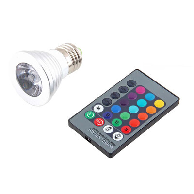 

E27 GU10 E14 3W 16 Color RGB LED Flash Light Bulb Lamp Remote Controller