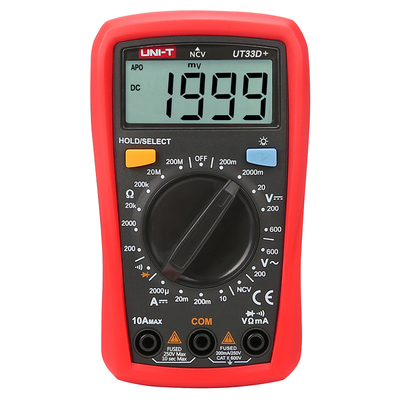 

Mini Palm Size UNI-T UT33B UT33C UT33D Digital Multimeter Auto Range ACDC Current Transistor Tester LCD Display Handheld