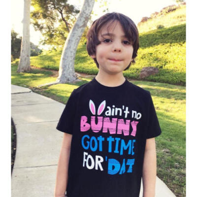 

Children Boy Summer t-shirt Easter Bunny Girls Graphic Tee Tops Cotton Age 2-7y