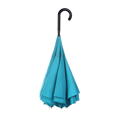 

Obolts semi-automatic double-layer reverse umbrella hands-free super large mens long handle straight rod car blue