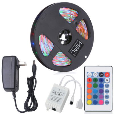 

HML 5M Water-proof 24W RGB 2835 SMD 300 LEDs Strip Light with 24 Keys Remote Control&US Adapter