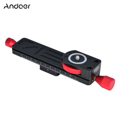 

Andoer W-160 Aluminum Alloy 2-Way Macro Focusing Rail Slider Plate Close-up Photography Tripod Head with 14" Screw for Canon Niko