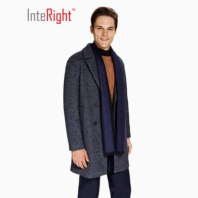 

INTERIGHT autumn&winter mens scarf two-color mosaic silk scarf blue
